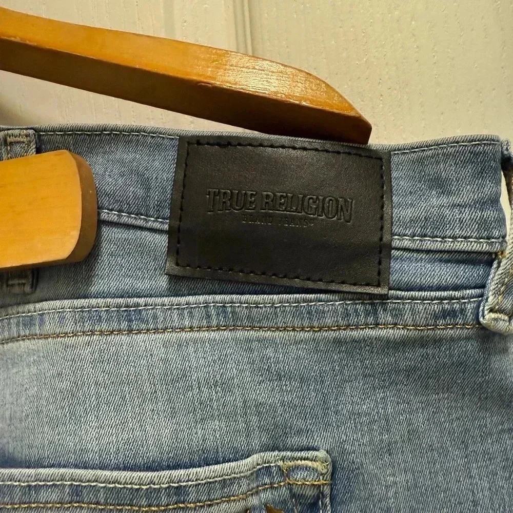 Authentic-True Religion JACK Skinny Tapered-Cotton-Jeans-Pants-Blue-W44 / L 44